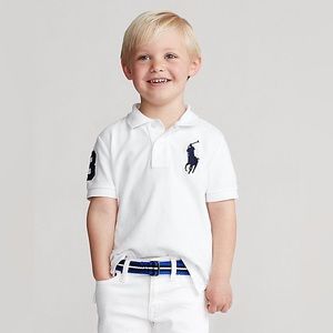 RALPH LAUREN BIG PONY POLO WHITE SHIRT- toddlers